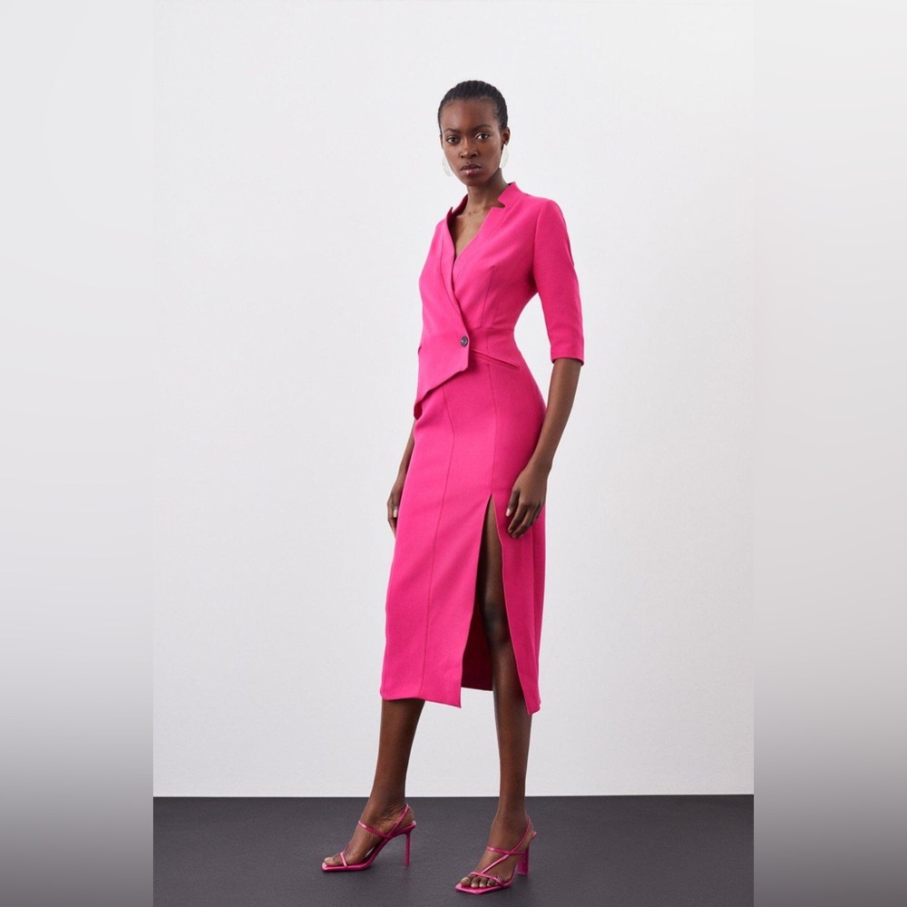 COPY - Karen Millen Stretch Split Side Midi Dress Size 8